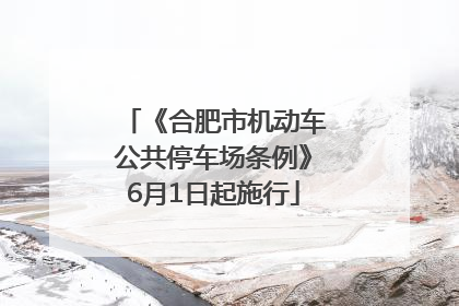 《合肥市机动车公共停车场条例》6月1日起施行