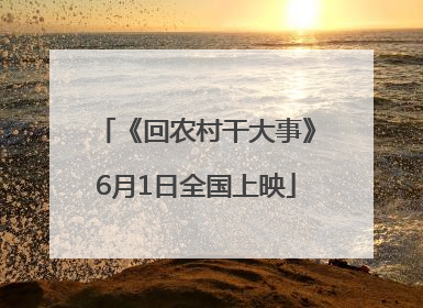 《回农村干大事》6月1日全国上映