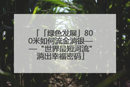 「绿色发展」800米如何流金淌银——“世界最短河流”淌出幸福密码