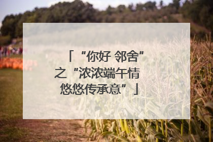 “你好 邻舍”之“浓浓端午情 悠悠传承意”