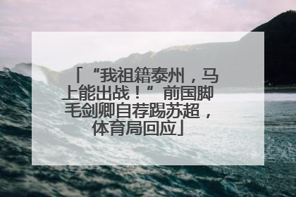 “我祖籍泰州，马上能出战！”前国脚毛剑卿自荐踢苏超，体育局回应