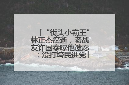“街头小霸王”林正杰癌逝，老战友许国泰曝他遗愿：没打垮民进党