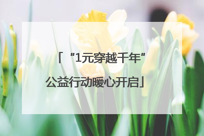 “1元穿越千年”公益行动暖心开启