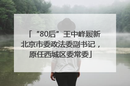 “80后”王中峰履新北京市委政法委副书记，原任西城区委常委