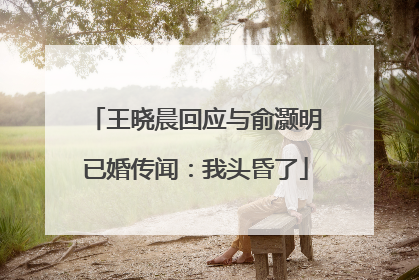 王晓晨回应与俞灏明已婚传闻：我头昏了