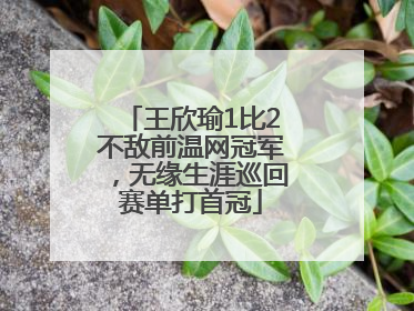 王欣瑜1比2不敌前温网冠军，无缘生涯巡回赛单打首冠