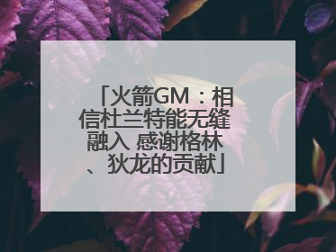 火箭GM：相信杜兰特能无缝融入 感谢格林、狄龙的贡献