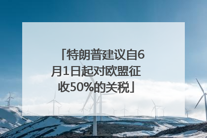 特朗普建议自6月1日起对欧盟征收50%的关税