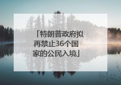 特朗普政府拟再禁止36个国家的公民入境