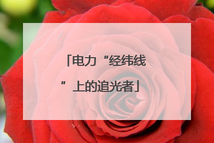 电力“经纬线”上的追光者