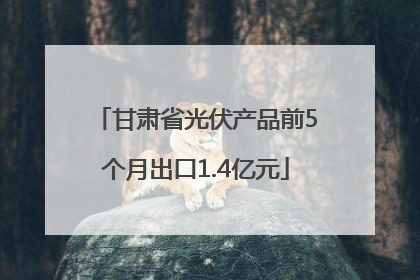 甘肃省光伏产品前5个月出口1.4亿元