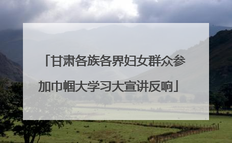 甘肃各族各界妇女群众参加巾帼大学习大宣讲反响