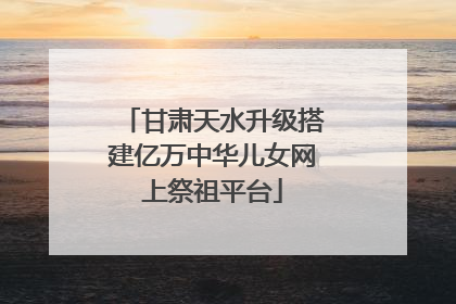 甘肃天水升级搭建亿万中华儿女网上祭祖平台