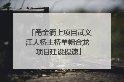 甬金衢上项目武义江大桥主桥单幅合龙 项目建设提速