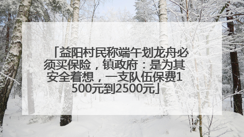 益阳村民称端午划龙舟必须买保险，镇政府：是为其安全着想，一支队伍保费1500元到2500元