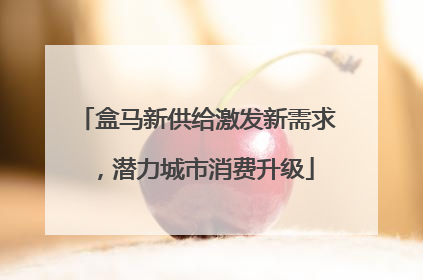 盒马新供给激发新需求，潜力城市消费升级