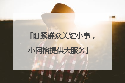 盯紧群众关键小事，小网格提供大服务