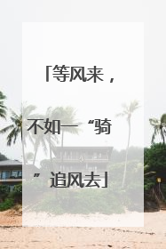 等风来，不如一“骑”追风去