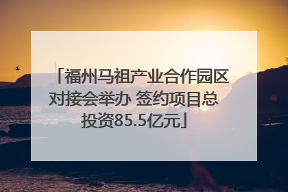 福州马祖产业合作园区对接会举办 签约项目总投资85.5亿元