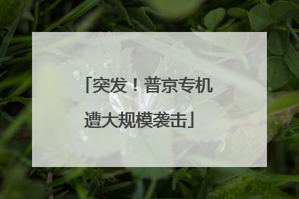 突发！普京专机遭大规模袭击