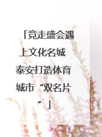 竞走盛会遇上文化名城 泰安打造体育城市“双名片”