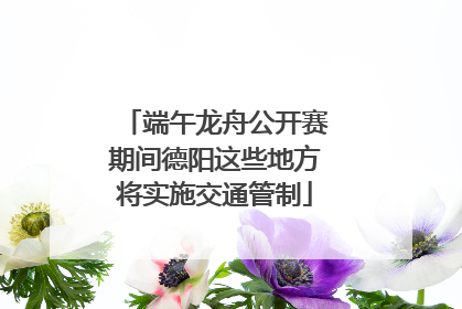 端午龙舟公开赛期间德阳这些地方将实施交通管制