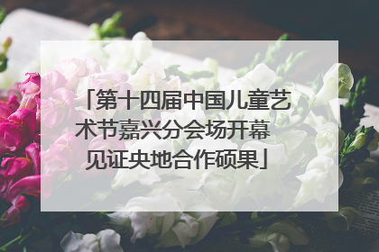 第十四届中国儿童艺术节嘉兴分会场开幕 见证央地合作硕果