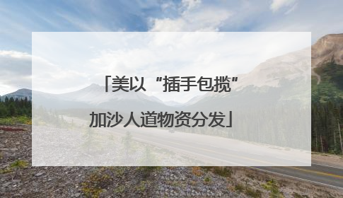 美以“插手包揽”加沙人道物资分发