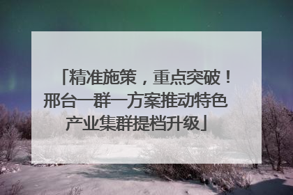 精准施策，重点突破！邢台一群一方案推动特色产业集群提档升级