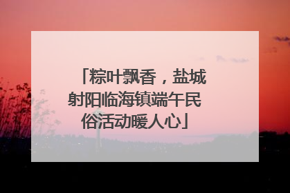 粽叶飘香，盐城射阳临海镇端午民俗活动暖人心