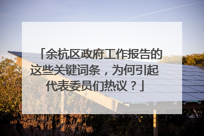 余杭区政府工作报告的这些关键词条，为何引起代表委员们热议？