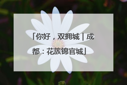 你好，双拥城｜成都：花簇锦官城