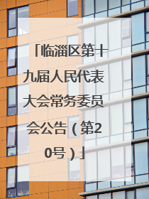 临淄区第十九届人民代表大会常务委员会公告（第20号）