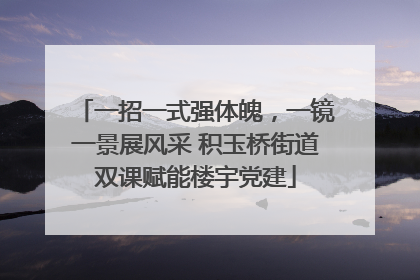 一招一式强体魄，一镜一景展风采 积玉桥街道双课赋能楼宇党建