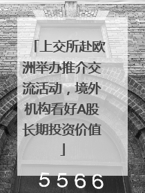 上交所赴欧洲举办推介交流活动，境外机构看好A股长期投资价值