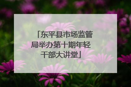 东平县市场监管局举办第十期年轻干部大讲堂