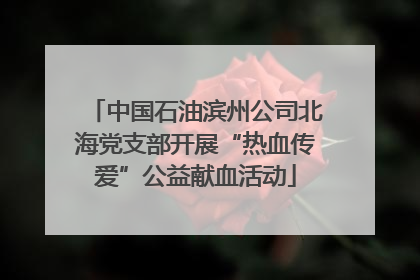 中国石油滨州公司北海党支部开展“热血传爱”公益献血活动