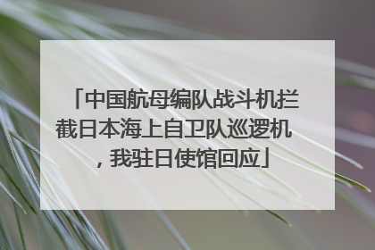 中国航母编队战斗机拦截日本海上自卫队巡逻机,我驻日使馆回应
