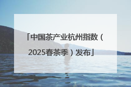 中国茶产业杭州指数（2025春茶季）发布