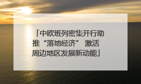 中欧班列密集开行助推“落地经济” 激活周边地区发展新动能
