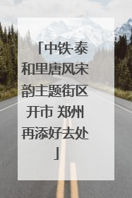 中铁·泰和里唐风宋韵主题街区开市 郑州再添好去处