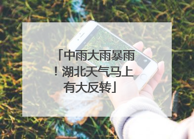中雨大雨暴雨！湖北天气马上有大反转