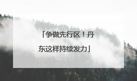 争做先行区！丹东这样持续发力