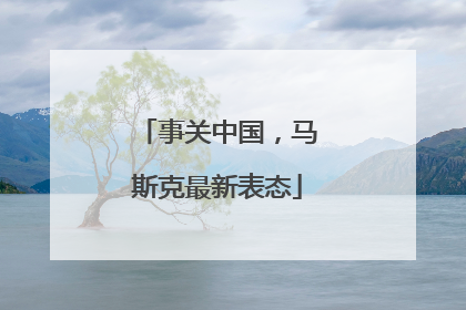 事关中国，马斯克最新表态