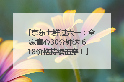 京东七鲜过六一：全家童心30分钟达 618价格持续击穿！
