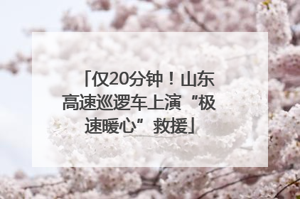 仅20分钟！山东高速巡逻车上演“极速暖心”救援