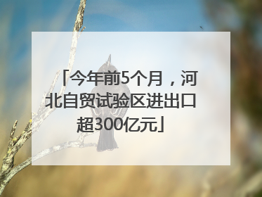 今年前5个月，河北自贸试验区进出口超300亿元