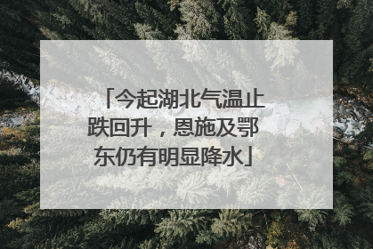 今起湖北气温止跌回升，恩施及鄂东仍有明显降水
