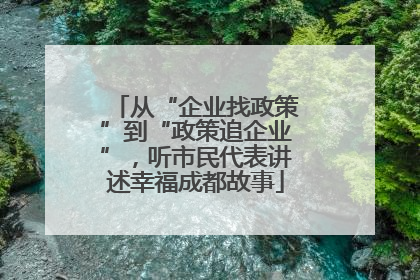 从“企业找政策”到“政策追企业”，听市民代表讲述幸福成都故事