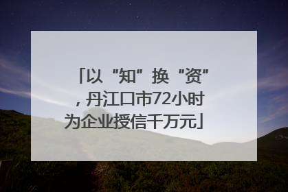 以“知”换“资”，丹江口市72小时为企业授信千万元